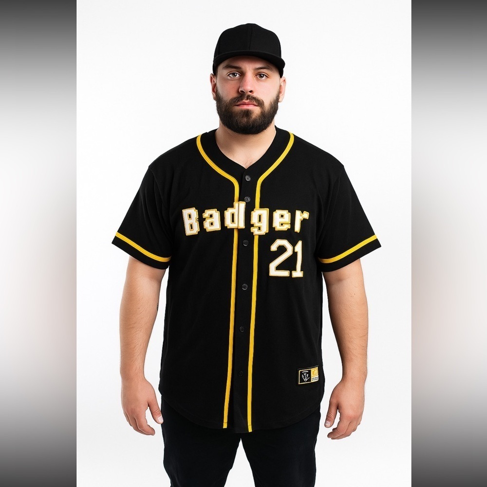 Rare Badger 21 Nft Baseball Cotton Collectible Mens Jersey Black Xl Limited